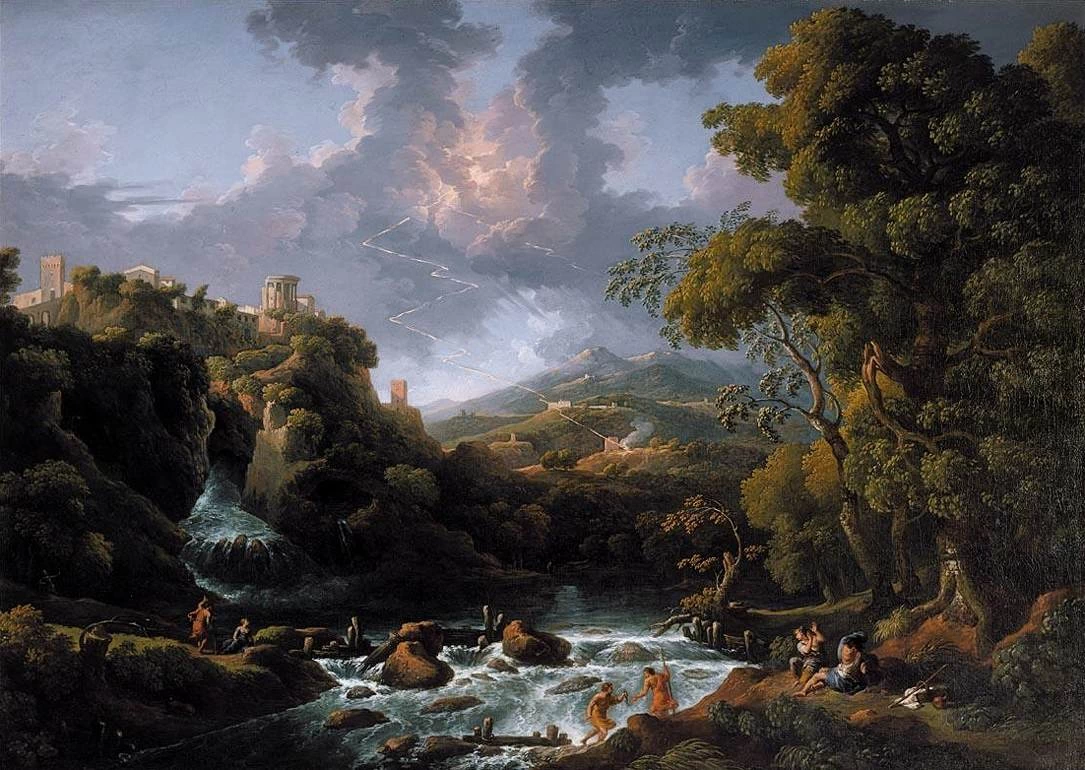 Paesaggio con fulmine